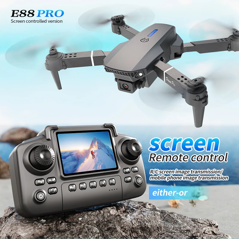 Drone Rc Foldable - Professional E88 PRO Drone with Screen