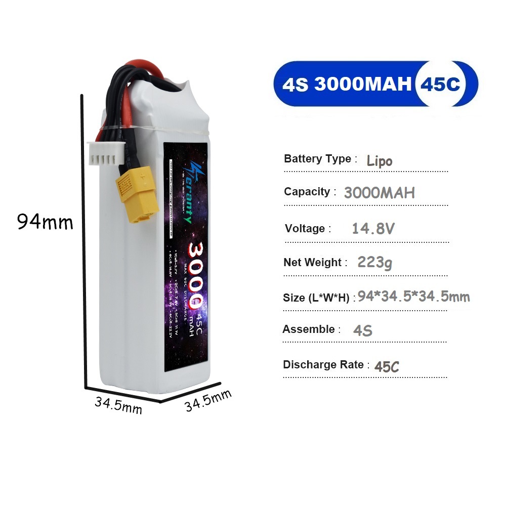 4S LiPo Battery 14.8V 1500mah  - Drone Rc Race 评论和价格
