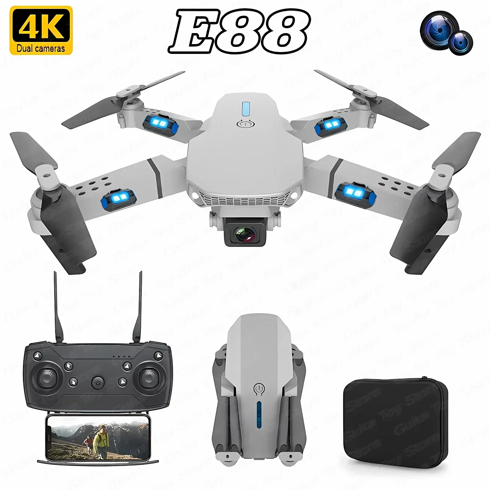 New E88 Pro Wifi Fpv Drone Wit - Drone Rc Not Connected 评论和价格